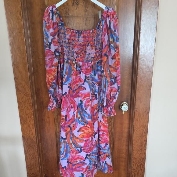 Colorful Floral Long Sleeve Dress - Picture 2 of 5